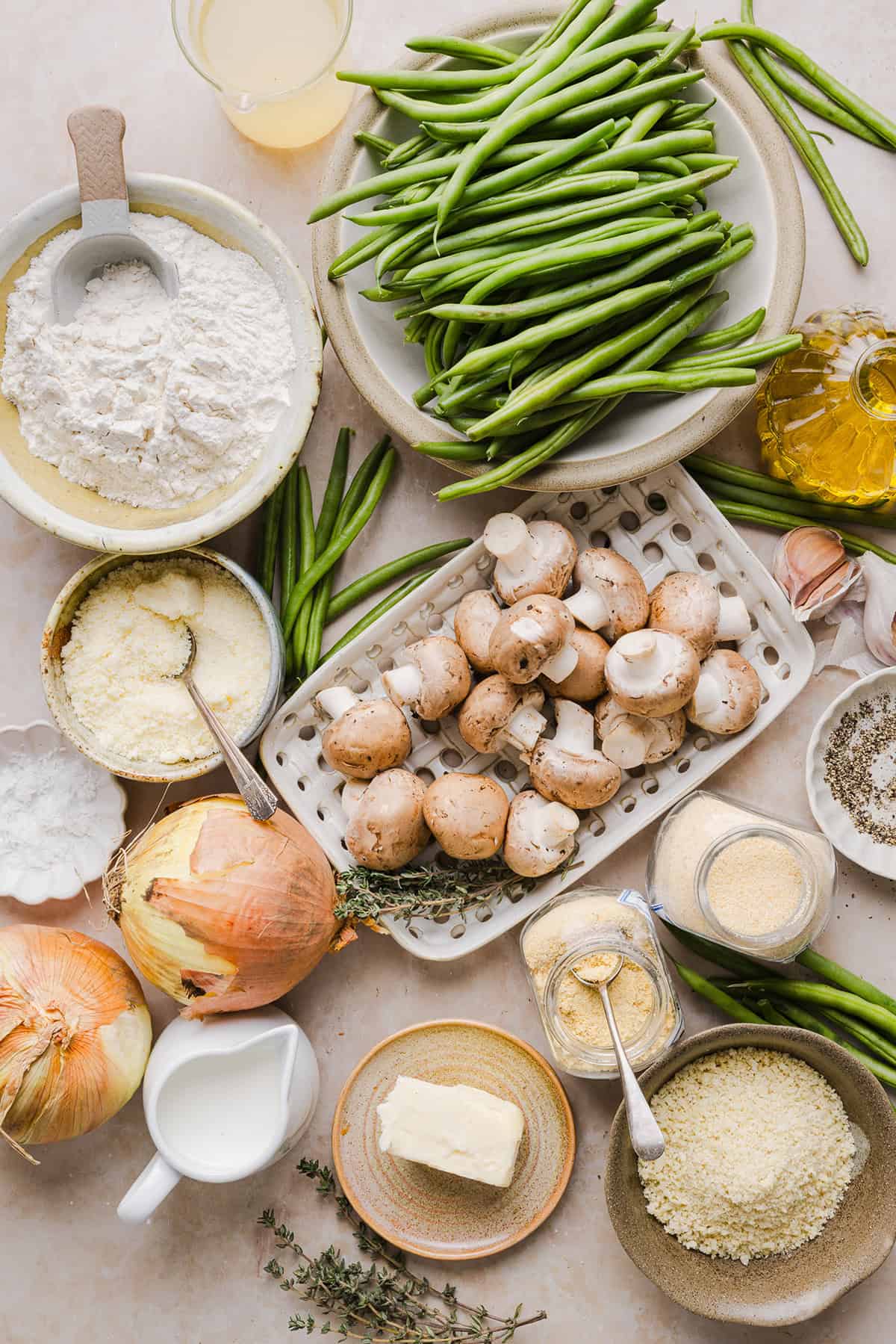 This Healthy Green Bean Casserole has all the flavor you love about the classic recipe, but made with wholesome, real ingredients. Tender green beans tossed in a homemade mushroom cream sauce and topped with crispy onions for the perfect holiday side dish!