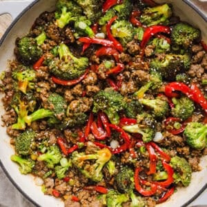 These Healthy Mongolian Ground Beef Bowls are quick, easy, and ready in just 20 minutes! Made with a sweet and savory sauce, this high-protein dinner is perfect for busy weeknights or meal prep.